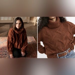 Madewell Somervell Modern Cable Turtleneck Sweater